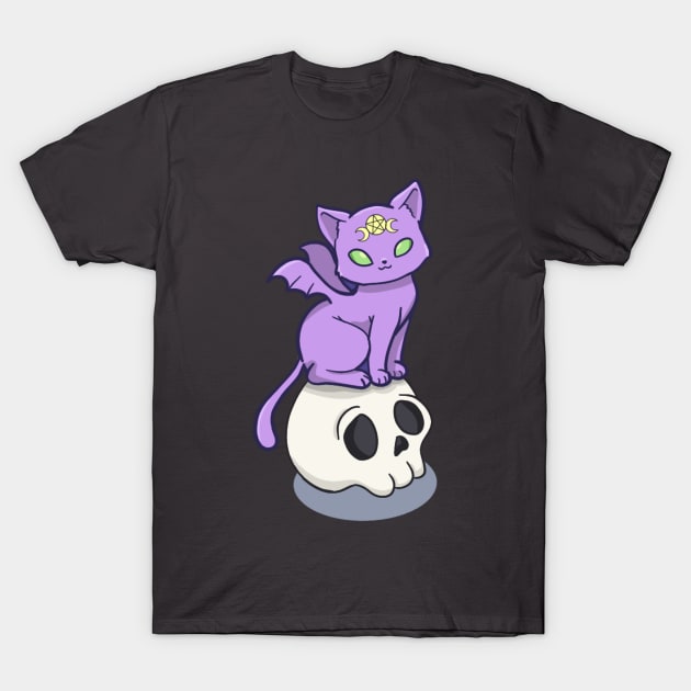 Spooky Kitty Halloween T-Shirt by Jade Wolf Art